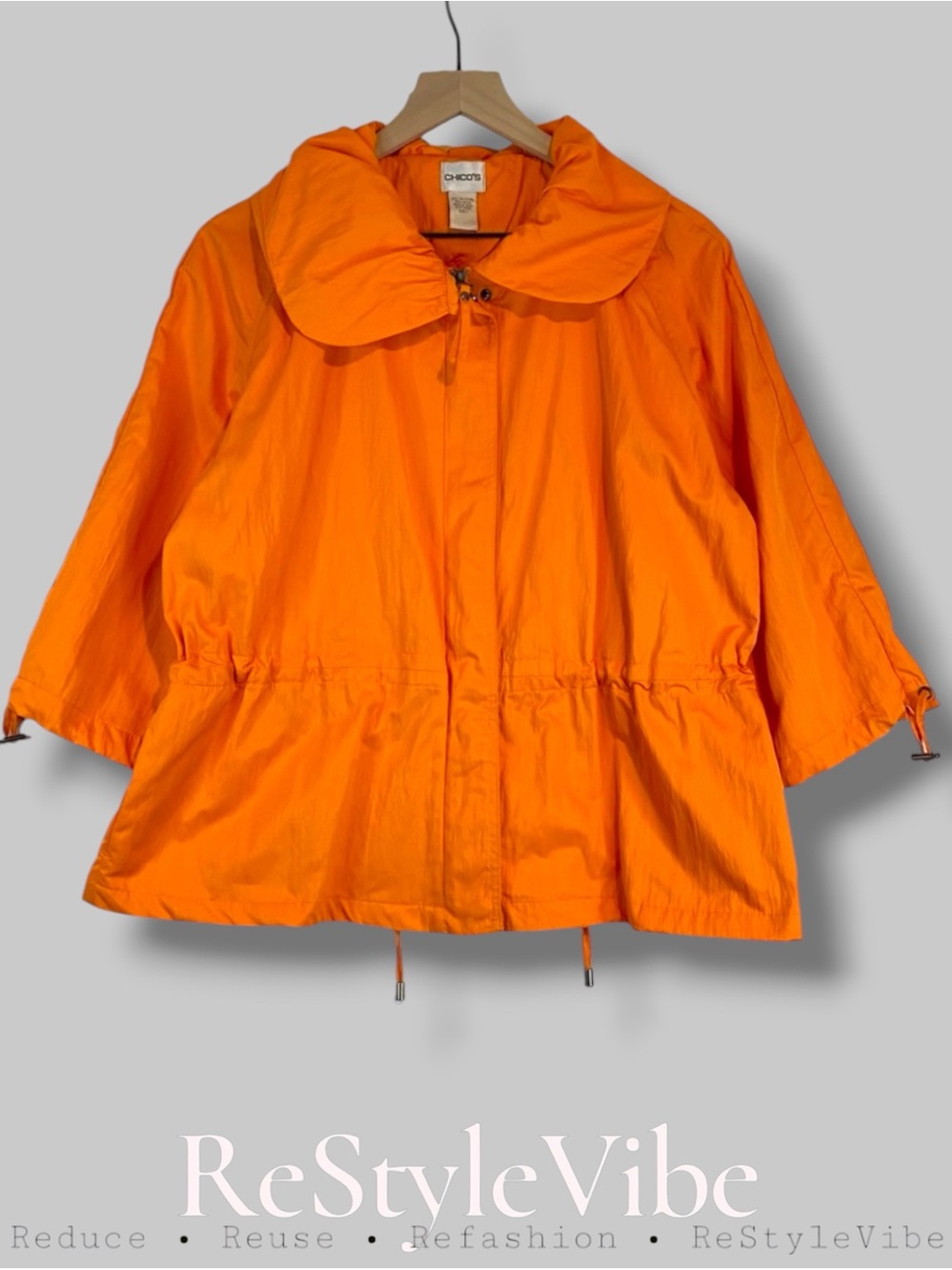 CHICO’S Women’s Size 1 Medium Jacket Coat Nylon Orange Kalista NEW Orange NWT